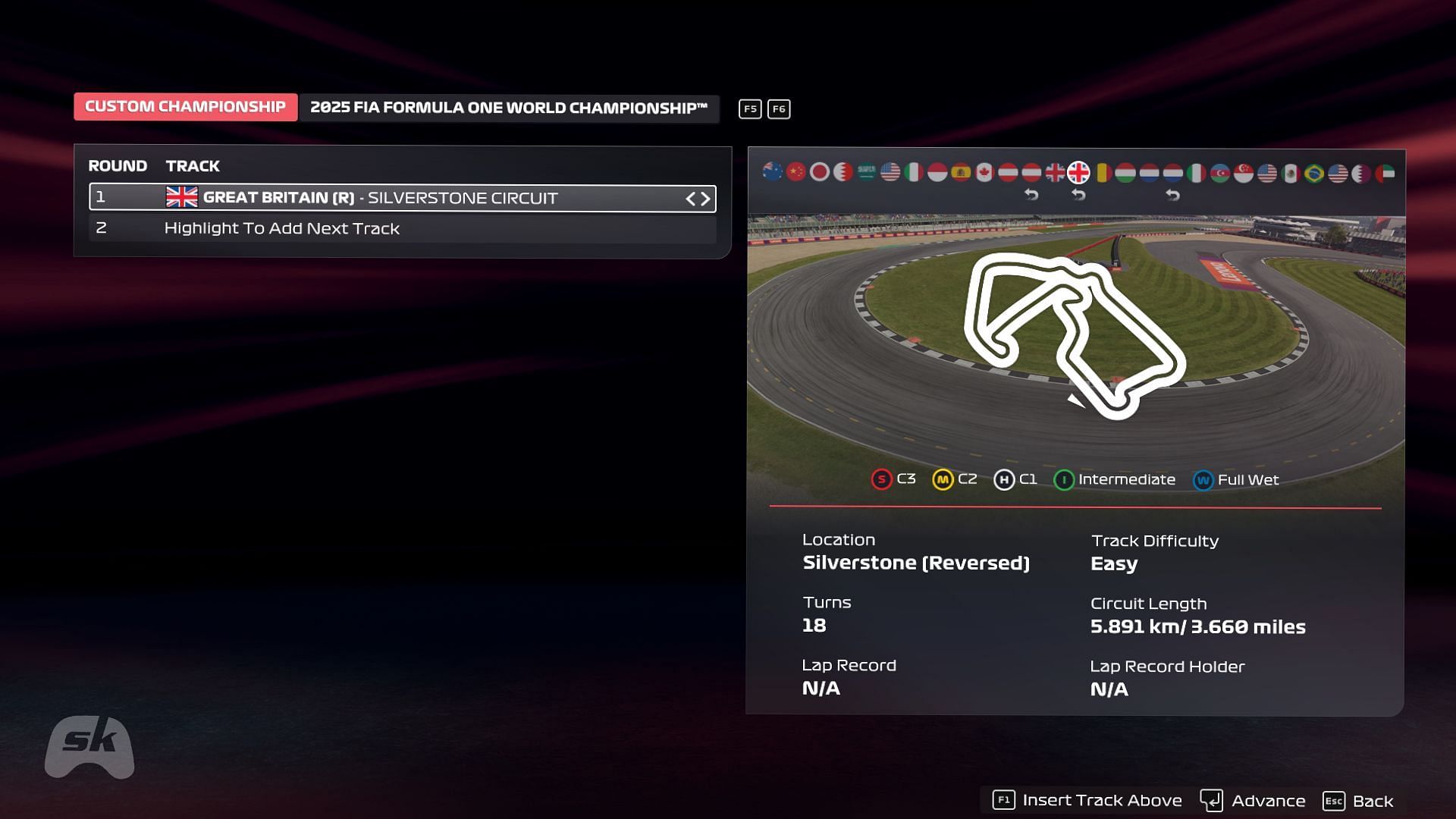 Reverse Silverstone circuit in F1 25 (Image via EA Sports/SK Gaming)